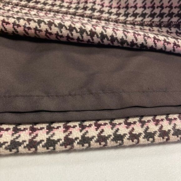 ANN‎ TAYLOR LOFT Petites Size 14 Houndstooth Pattern Brown Skirl - Picture 5 of 9
